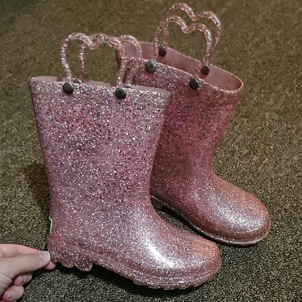 Western Chief Pink Glitter Rain Boots